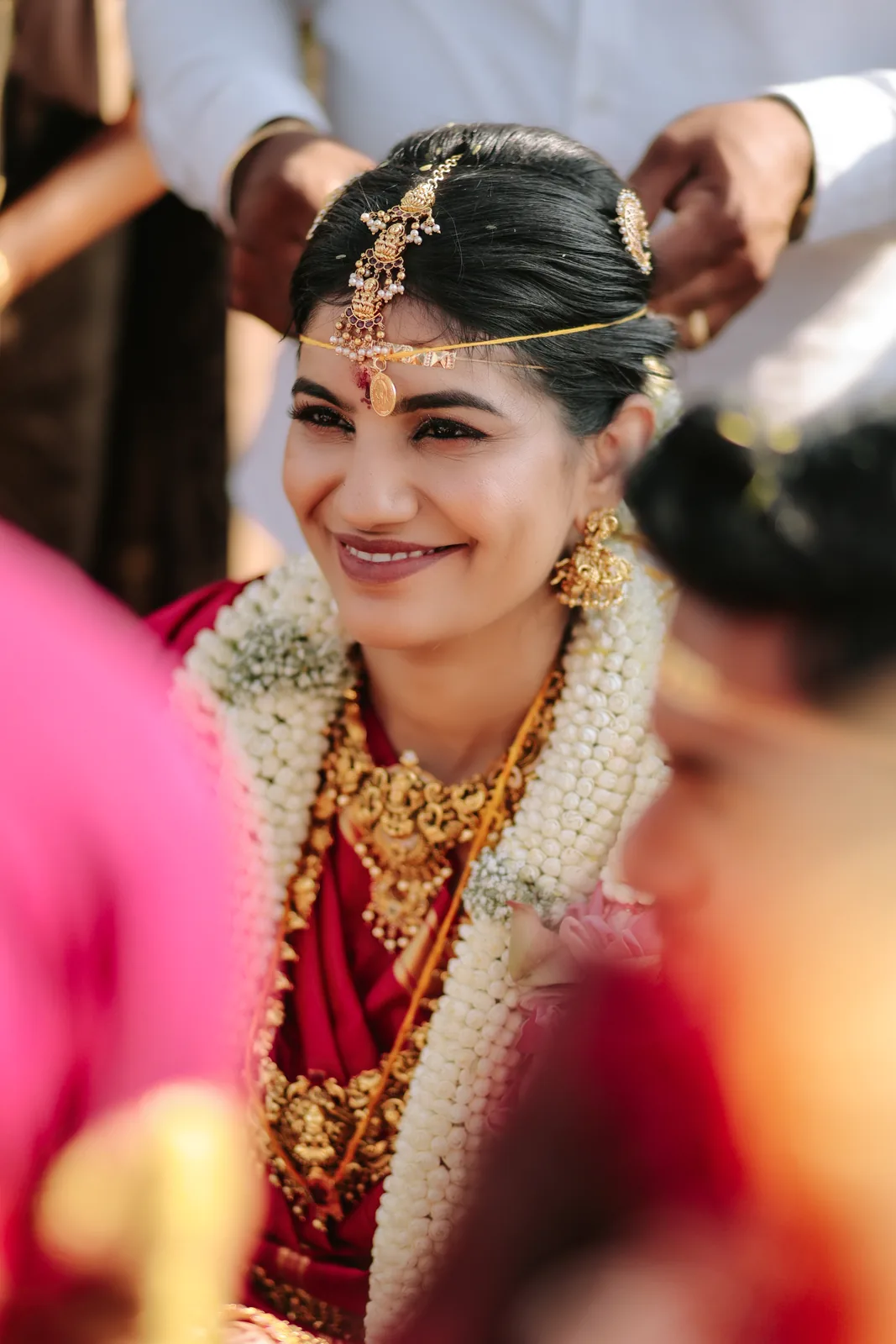 Bridal jewellery and garland portrait by Event Fairy Chennai